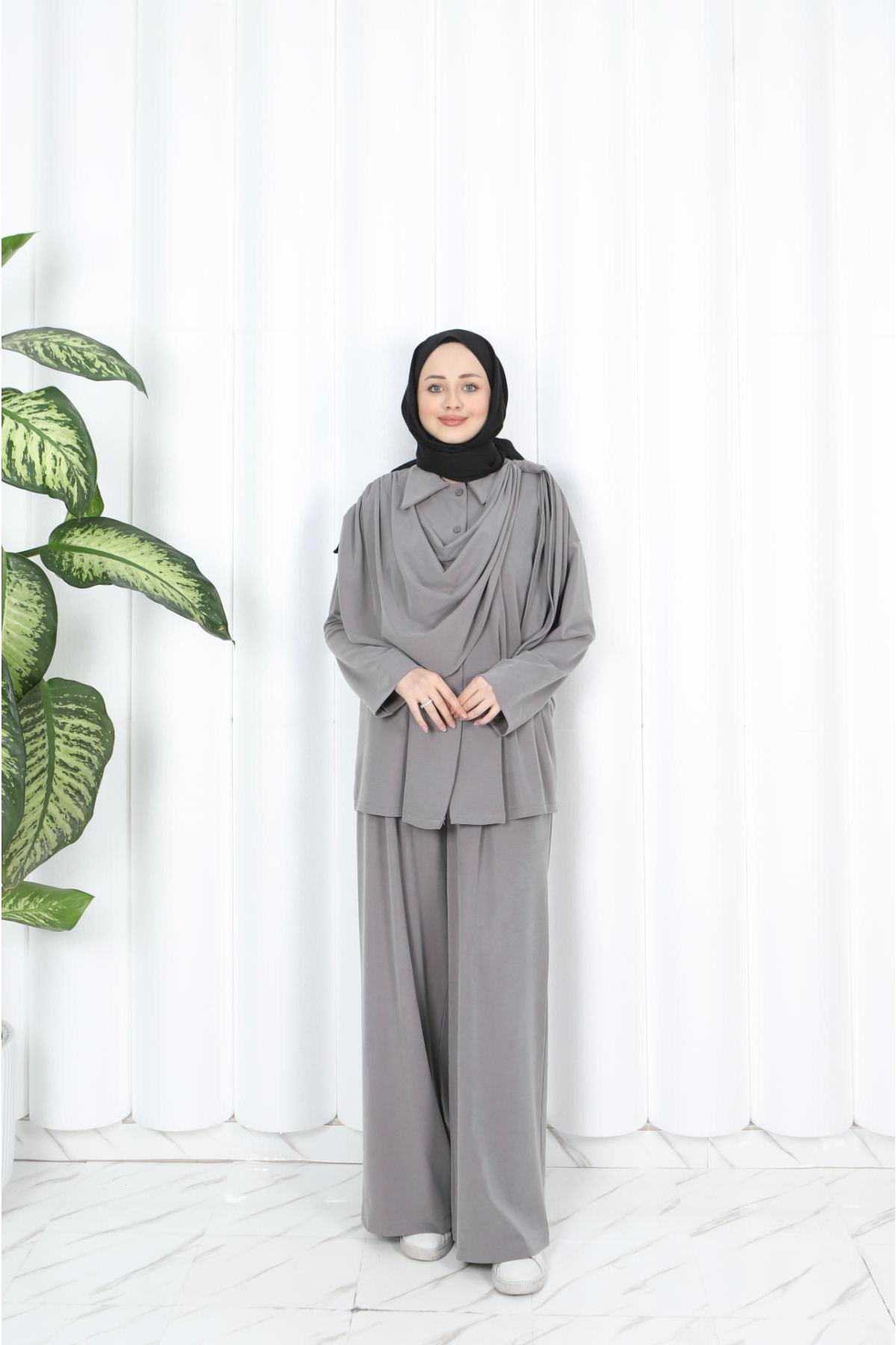 Gri Şal Detaylı Takım 2265